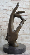 Signed Salvador Dali Gesture Hand Brown Patina 100% Solid Bronze Sculpture Gift