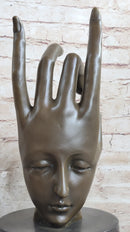 Signed Salvador Dali Gesture Hand Brown Patina 100% Solid Bronze Sculpture Gift