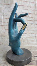 Salvador Dali Human Face Hand Made Bronze Sculpture Special Patina Statue Decor