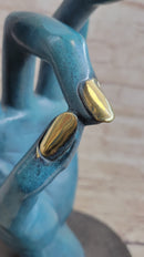 Salvador Dali Human Face Hand Made Bronze Sculpture Special Patina Statue Decor