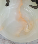 Bronze Bulldog & Pug Dog Figurines on Marble - Soap Dish Ashtray Handmade Art