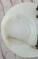 Bronze Metal Elephant Mother & Calf on Marble Soap Dish Ashtray