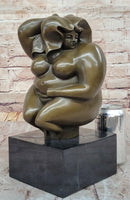 Abstract Bronze Sculpture of a Curvaceous Woman on Marble Base by Milo