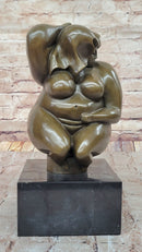 Abstract Bronze Sculpture of a Curvaceous Woman on Marble Base by Milo