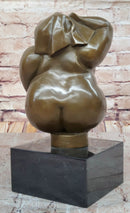 Abstract Bronze Sculpture of a Curvaceous Woman on Marble Base by Milo