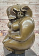 Abstract Bronze Sculpture of a Curvaceous Woman on Marble Base by Milo