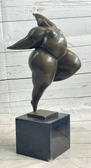 Abstract Bronze Full Figure Curvy Nude Female Sculpture Statue Fertility Boteroism