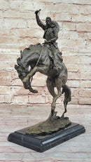Bronco Buster Hot Cast Bronze Western Americana Decor Sculpture Statue Reproduction by Remington