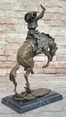 Bronco Buster Hot Cast Bronze Western Americana Decor Sculpture Statue Reproduction by Remington