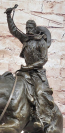 Bronco Buster Hot Cast Bronze Western Americana Decor Sculpture Statue Reproduction by Remington