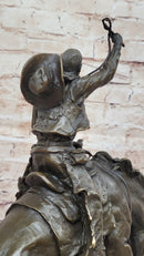 Bronco Buster Hot Cast Bronze Western Americana Decor Sculpture Statue Reproduction by Remington