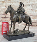 Bronze Frontiersman Wild West Cowboy Explorer Statue Sculpture Remington Tribute 10" x 5"