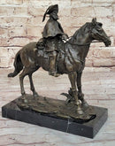 Bronze Frontiersman Wild West Cowboy Explorer Statue Sculpture Remington Tribute 10" x 5"