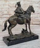 Bronze Frontiersman Wild West Cowboy Explorer Statue Sculpture Remington Tribute 10" x 5"