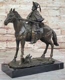 Bronze Frontiersman Wild West Cowboy Explorer Statue Sculpture Remington Tribute 10" x 5"