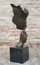 Signed Salvador Dali Abstract Girl Hush Up Bronze Sculpture Modern Art Figurine