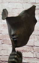 Signed Salvador Dali Abstract Girl Hush Up Bronze Sculpture Modern Art Figurine