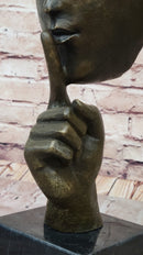 Signed Salvador Dali Abstract Girl Hush Up Bronze Sculpture Modern Art Figurine