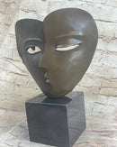 Picasso Dual Face Mask Bronze Statue Sculpture Surreal Modern Art Deco 13" x 9"
