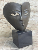 Picasso Dual Face Mask Bronze Statue Sculpture Surreal Modern Art Deco 13" x 9"