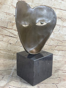 Picasso Dual Face Mask Bronze Statue Sculpture Surreal Modern Art Deco 13" x 9"