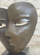 Picasso Dual Face Mask Bronze Statue Sculpture Surreal Modern Art Deco 13" x 9"