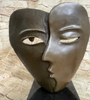 Picasso Dual Face Mask Bronze Statue Sculpture Surreal Modern Art Deco 13" x 9"
