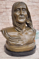 Signed Original Artwork by Milo Native American Chief Bronze Sculpture Bust