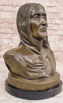 Signed Original Artwork by Milo Native American Chief Bronze Sculpture Bust