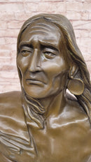 Signed Original Artwork by Milo Native American Chief Bronze Sculpture Bust