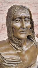 Signed Original Artwork by Milo Native American Chief Bronze Sculpture Bust