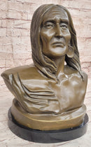 Signed Original Artwork by Milo Native American Chief Bronze Sculpture Bust
