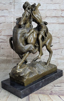 Horse Mounted Female Amazon Warrior Attacked by Panther Bronze Statue Sculpture by Auguste Kiss