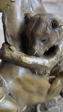 Horse Mounted Female Amazon Warrior Attacked by Panther Bronze Statue Sculpture by Auguste Kiss