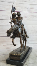 Bronze Figure Sculpture of a Couple on Horseback by Julius Schmidt-Felling