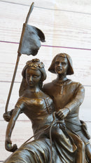 Bronze Figure Sculpture of a Couple on Horseback by Julius Schmidt-Felling