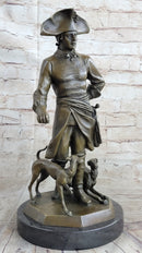 Frederick the Great Warrior King with two Dogs Bronze Sculpture Marble Statue