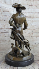 Frederick the Great Warrior King with two Dogs Bronze Sculpture Marble Statue