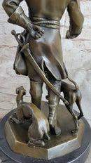 Frederick the Great Warrior King with two Dogs Bronze Sculpture Marble Statue