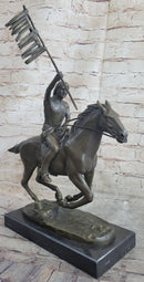 Native American Indian Man W/ Horse Bronze Sculpture Statue Figure Art Figurine