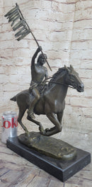 Native American Indian Man W/ Horse Bronze Sculpture Statue Figure Art Figurine