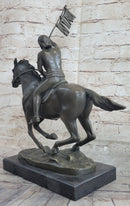 Native American Indian Man W/ Horse Bronze Sculpture Statue Figure Art Figurine