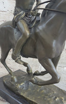 Native American Indian Man W/ Horse Bronze Sculpture Statue Figure Art Figurine