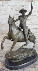 Carl Kauba (Austrian 1865-1922) Gorgeous Cowboy Shooting Gun Bronze Sculpture