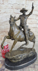Carl Kauba (Austrian 1865-1922) Gorgeous Cowboy Shooting Gun Bronze Sculpture