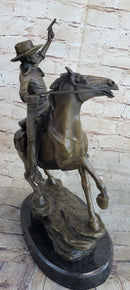 Carl Kauba (Austrian 1865-1922) Gorgeous Cowboy Shooting Gun Bronze Sculpture
