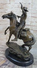 Carl Kauba (Austrian 1865-1922) Gorgeous Cowboy Shooting Gun Bronze Sculpture
