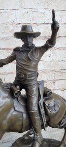 Carl Kauba (Austrian 1865-1922) Gorgeous Cowboy Shooting Gun Bronze Sculpture