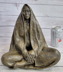 Native American Art Indian w/ Cloak Meditating Bronze Sculpture Figure Statue 11" x 10"