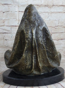 Native American Indian Shaman Medicine Man Sitting Cross Legged Bronze Statue Sculpture